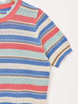 Elcamino マルチボーダー 半袖 セーター