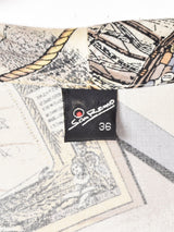 総柄 ドルマンスリーブ ダブルボタン デザインシャツ