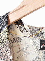 総柄 ドルマンスリーブ ダブルボタン デザインシャツ