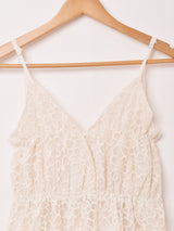 Meridian 花柄 刺繍 シアーレース キャミソールワンピース