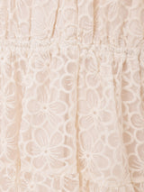 Meridian 花柄 刺繍 シアーレース キャミソールワンピース