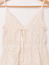 Meridian 花柄 刺繍 シアーレース キャミソールワンピース