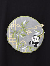 【2色展開】 オリエンタル パンダ 刺繍入り Tシャツ