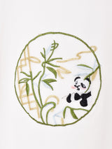 【2色展開】 オリエンタル パンダ 刺繍入り Tシャツ