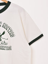 【2色展開】 プリント リンガーTシャツ「BLACK POWDER HUNTING」