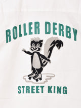 【4色展開】Backers 刺繍入り 半袖 オープンカラーシャツ 「ROLLER DERBY」