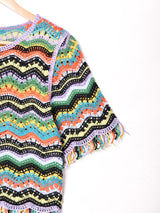 Elcamino マルチカラー 半袖 クロシェトップス