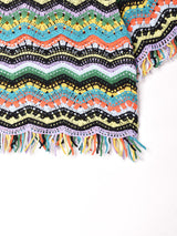 Elcamino マルチカラー 半袖 クロシェトップス