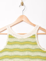 【2色展開】Elcamino ボーダー クロシェタンクトップ