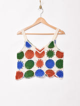 【2色展開】Elcamino サークルモチーフ クロシェキャミソール