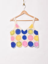 【2色展開】Elcamino サークルモチーフ クロシェキャミソール