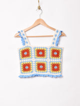 【2色展開】Meridian グラニースクエア フリルキャミソール