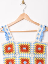 【2色展開】Meridian グラニースクエア フリルキャミソール