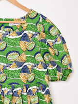 【2色展開】Emerald Motel バティックプリント ティアード 半袖ワンピース