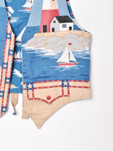 総柄 リバーシブル ベスト