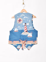 総柄 リバーシブル ベスト