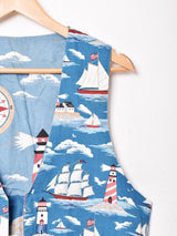 総柄 リバーシブル ベスト