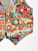 総柄 リバーシブル ベスト