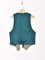 総柄 リバーシブル ベスト