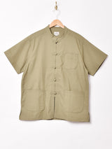 【4色展開】Backers コットンリネン チャイナボタン 半袖シャツ