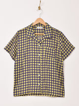 【2色展開】Emerald Motel モノグラム柄 半袖 オープンカラーシャツ