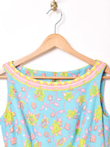 ペイズリー柄 切り替えデザイン マキシワンピース