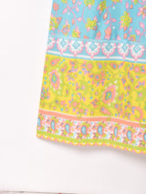 ペイズリー柄 切り替えデザイン マキシワンピース