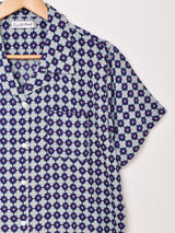 【2色展開】Emerald Motel モノグラム柄 半袖 オープンカラーシャツ