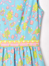 ペイズリー柄 切り替えデザイン マキシワンピース