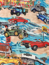 Emerald Motel レトロカー 総柄 半袖 オープンカラーシャツ