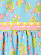 ペイズリー柄 切り替えデザイン マキシワンピース