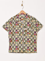 Emerald Motel ベジタブル柄 半袖 オープンカラーシャツ