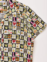 Emerald Motel ベジタブル柄 半袖 オープンカラーシャツ