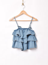 【2色展開】Elcamino デニムフリル キャミソール