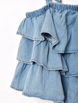 【2色展開】Elcamino デニムフリル キャミソール