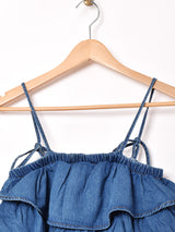 【2色展開】Elcamino デニムフリル キャミソール