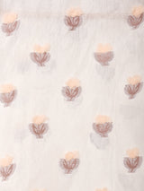 【2色展開】フラワーモチーフ 半袖 シアーブラウス