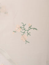 刺繍 花柄 マンダリンカラー 半袖 シアーシャツ
