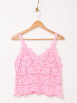 【3色展開】Elcamino トライアングル クロシェキャミソール