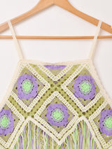 Elcamino グラニースクエア フリンジ キャミソール