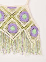 Elcamino グラニースクエア フリンジ キャミソール