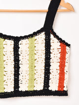 【2色展開】Elcamino ラインデザイン クロシェ キャミソール