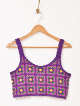 【2色展開】Elcamino グラニースクエア フラワー キャミソール