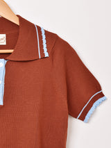 【3色展開】Elcamino ダブルボタン 半袖 ニットポロシャツ