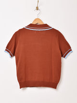 【3色展開】Elcamino ダブルボタン 半袖 ニットポロシャツ