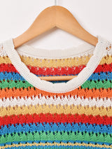 【2色展開】Elcamino マルチボーダー 半袖 セーター