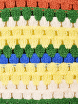 【2色展開】Elcamino マルチボーダー クロシェ ノースリーブ トップス