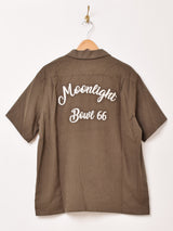 【3色展開】Backers 刺繍 半袖 オープンカラーシャツ 「Moonlight Bowl 66」