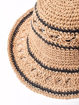 【2色展開】ラインデザイン つば広 ペーパーハット