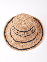 【2色展開】ラインデザイン つば広 ペーパーハット